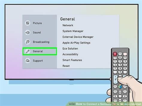 Set up a network connection on your Samsung Smart TV